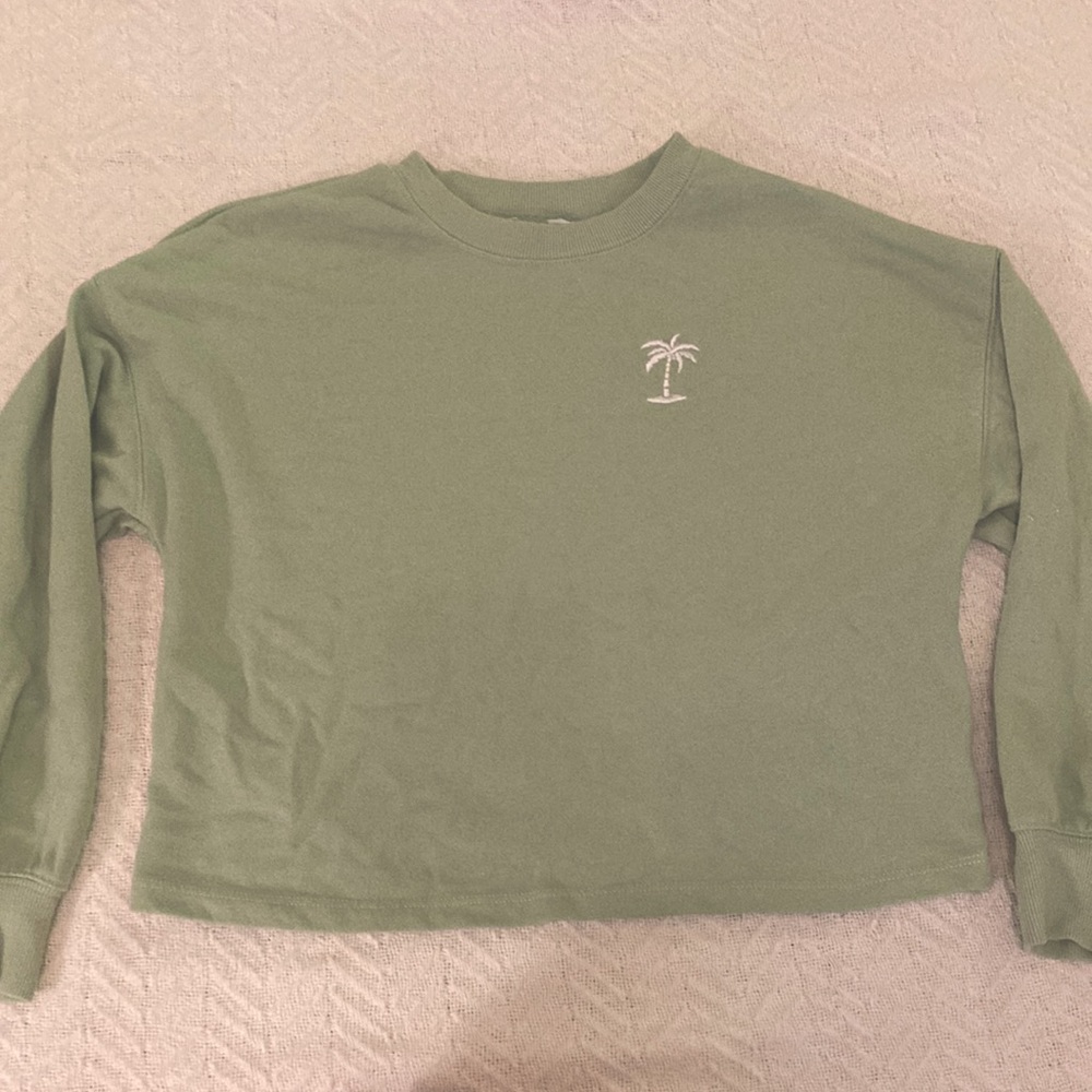 Girls - Sage Green Crew Neck